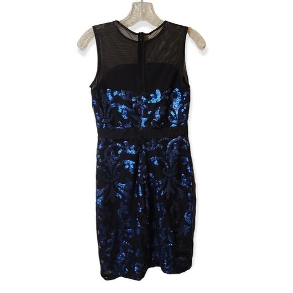 The Limited Blue Sequin on Black Illusion Dress Size 0 - Picture 2 of 5